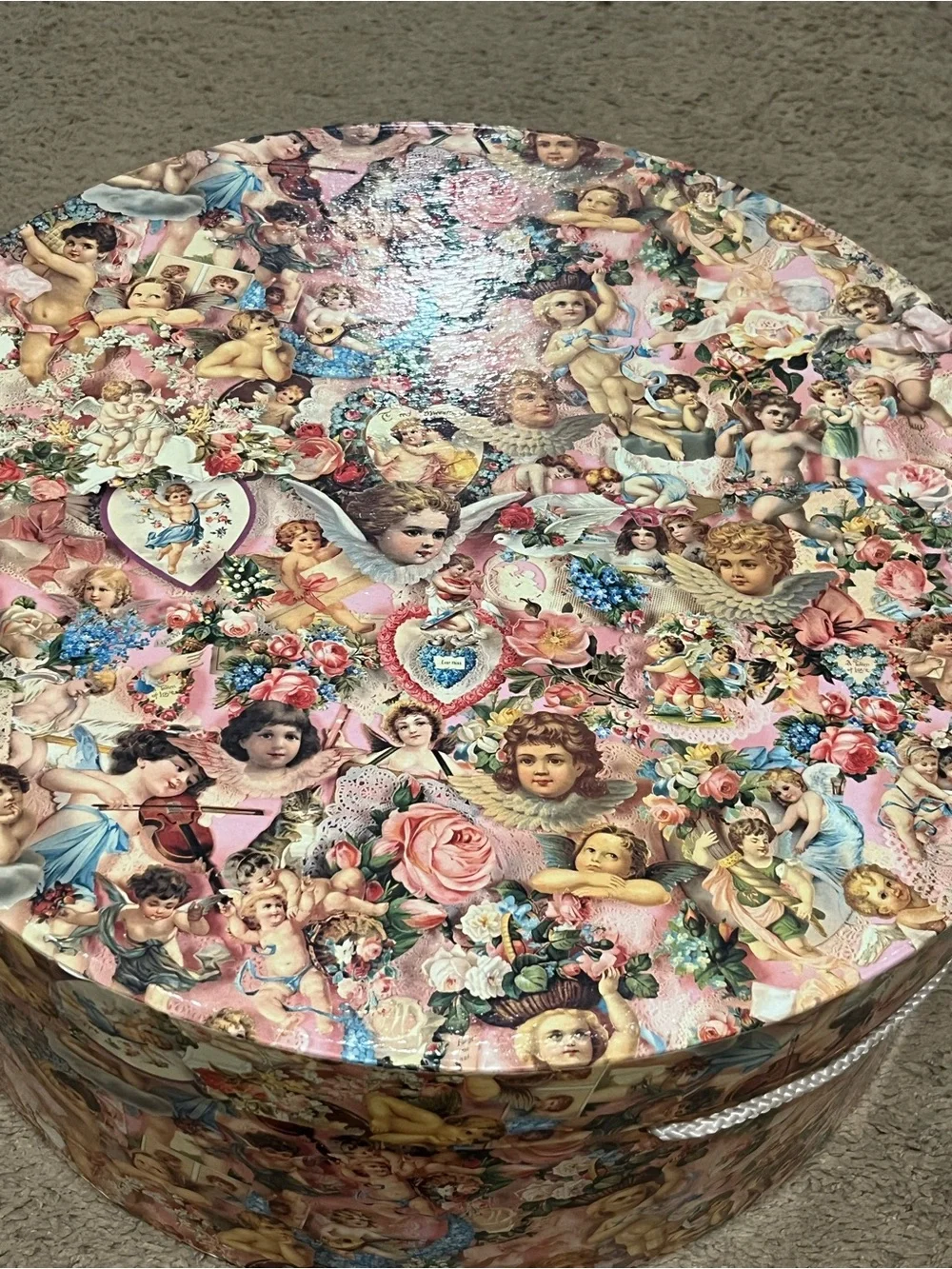 Victorian Cherub Decorative Hat Box